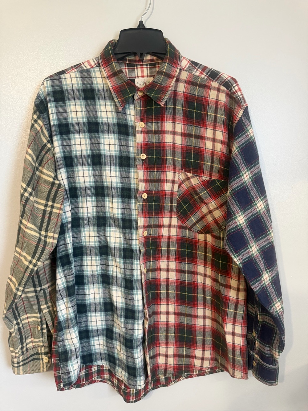 J Crew Men's Vintage Multicolor Plaid Button-Down Flannel Shirt Size large